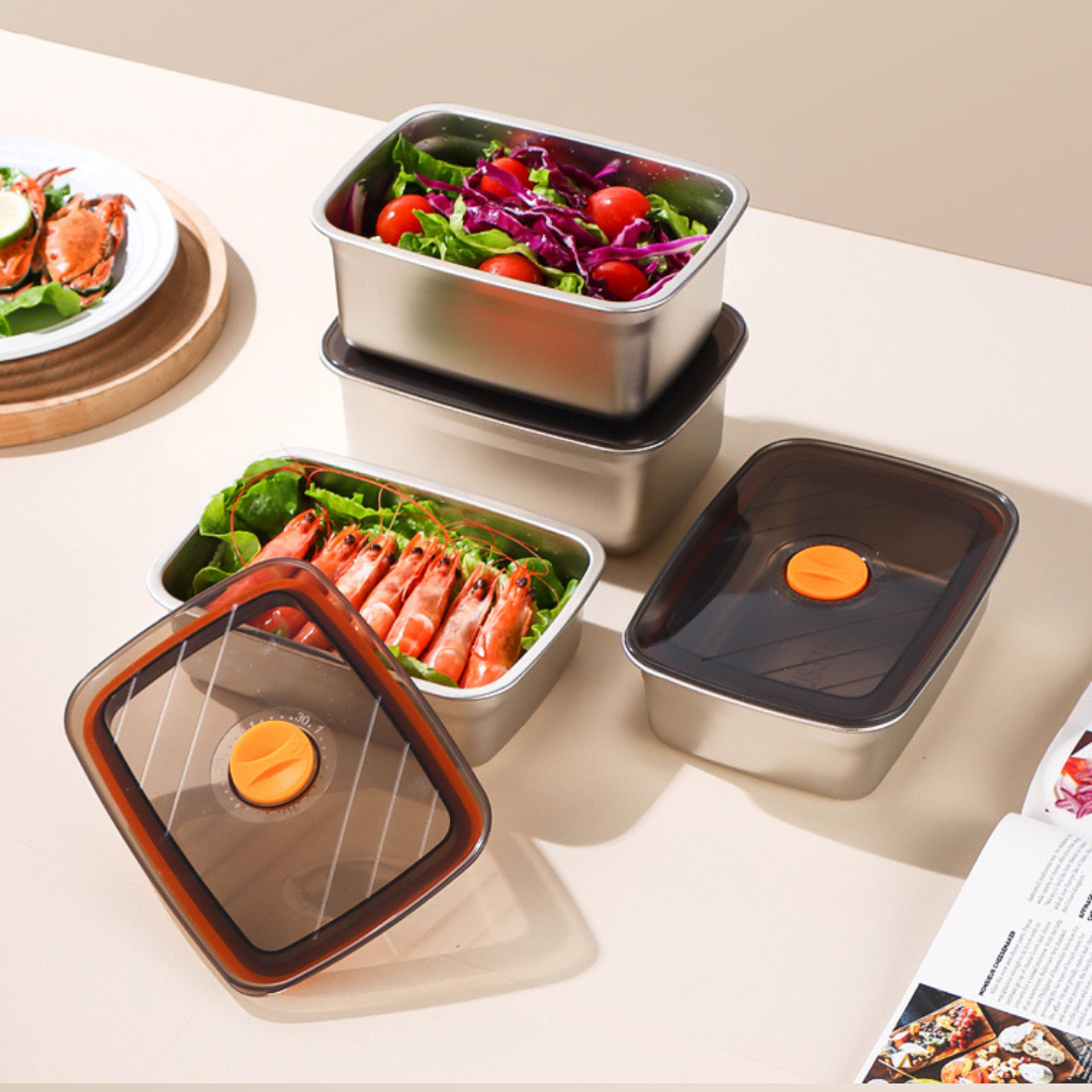 (30% di sconto) Contenitore per alimenti in acciaio inossidabile 316 con coperchio per sottovuoto