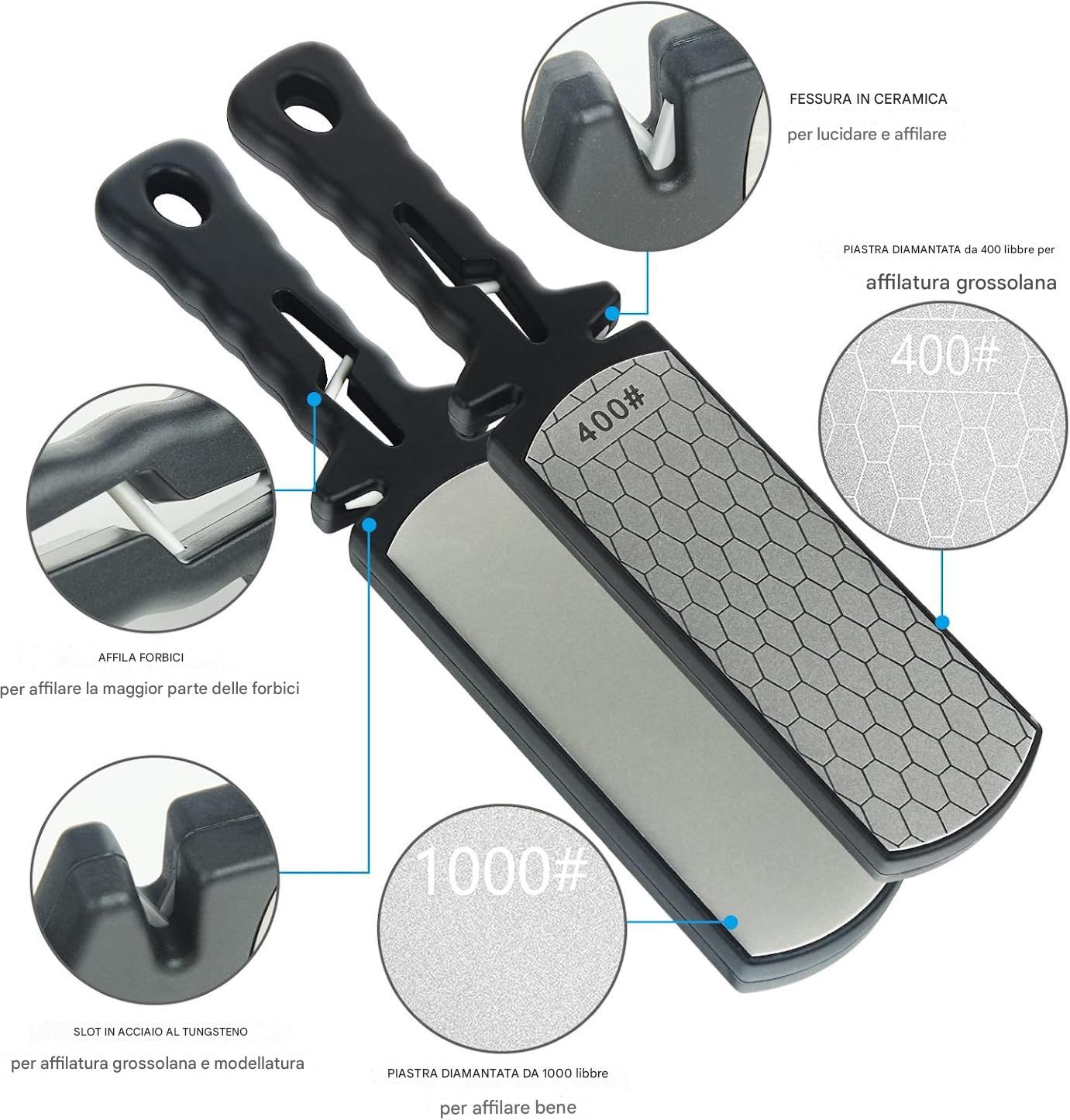 (30% di sconto) Affilacoltelli 5 in 1 con barre diamantate