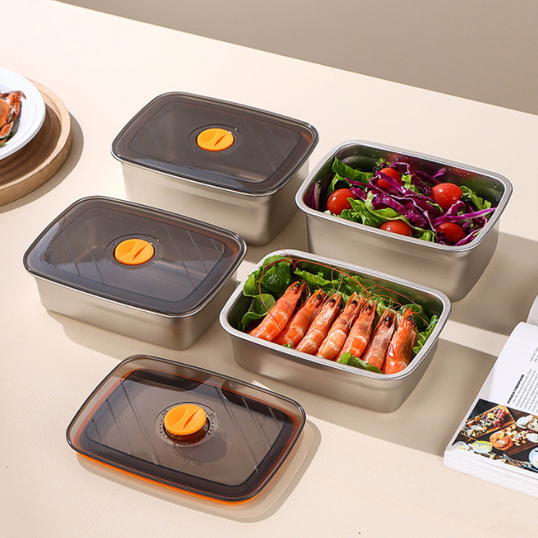 (30% di sconto) Contenitore per alimenti in acciaio inossidabile 316 con coperchio per sottovuoto