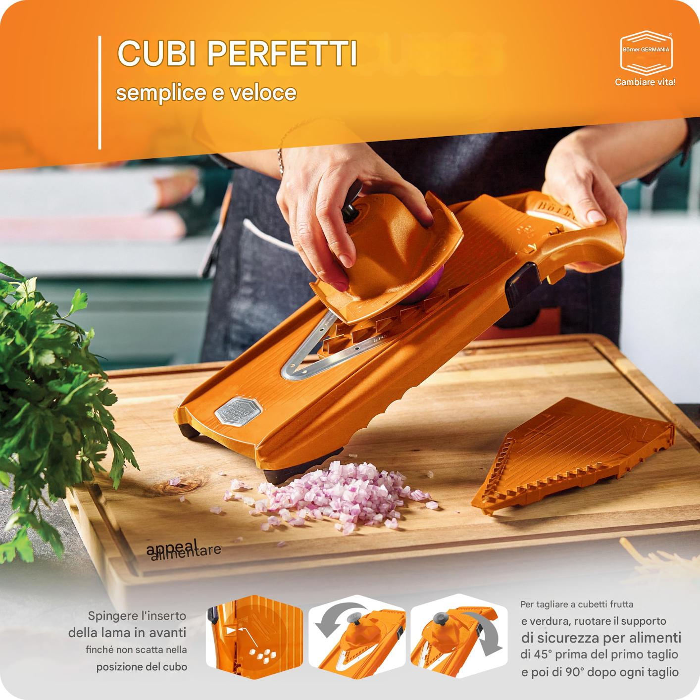 (OFERTA CALIENTE) Affettatrice multifunzionale in acciaio inox a forma di V, taglia frutta e verdura con 5 lame, utensile da cucina