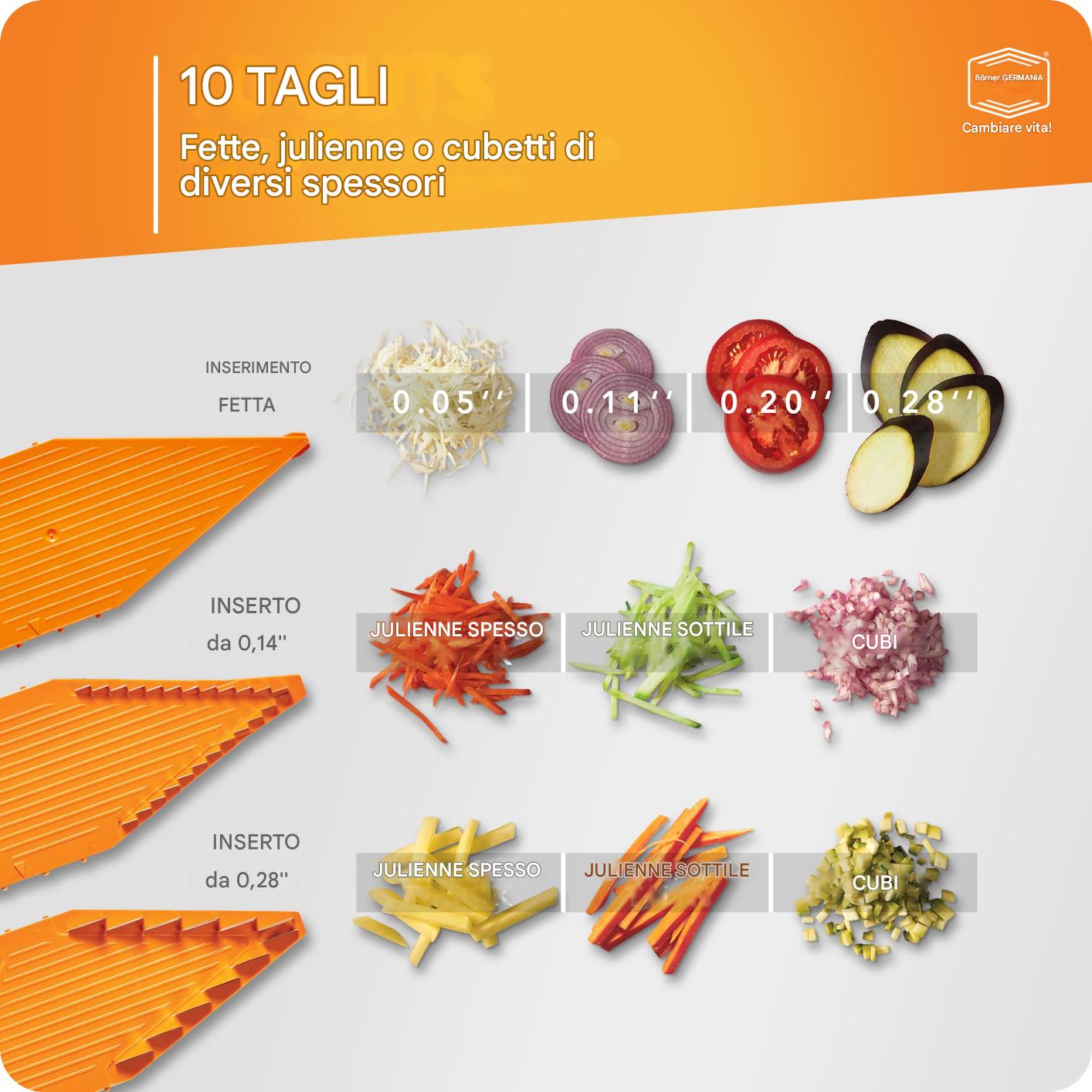 (OFERTA CALIENTE) Affettatrice multifunzionale in acciaio inox a forma di V, taglia frutta e verdura con 5 lame, utensile da cucina