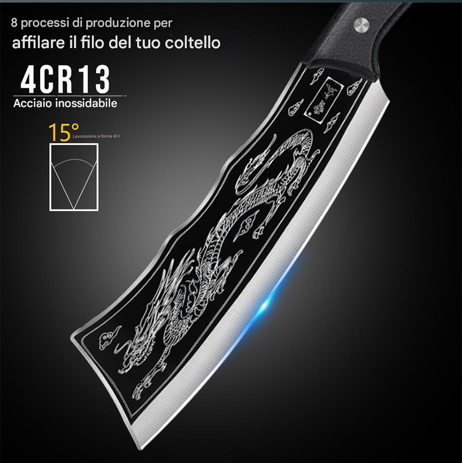 (OFERTA CALIENTE) Coltello Del Drago Nero Acciaio Al Titanio
