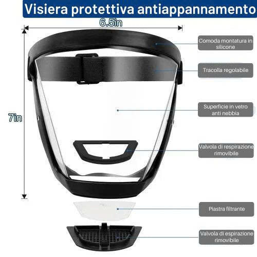 (SCONTO DEL 30%) La visiera protegge il viso dalla polvere sottile e dalla nebbia.