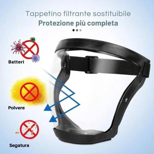 (SCONTO DEL 30%) La visiera protegge il viso dalla polvere sottile e dalla nebbia.