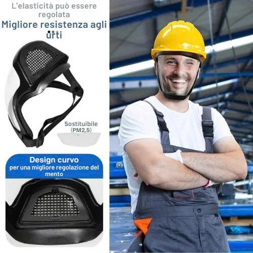 (SCONTO DEL 30%) La visiera protegge il viso dalla polvere sottile e dalla nebbia.